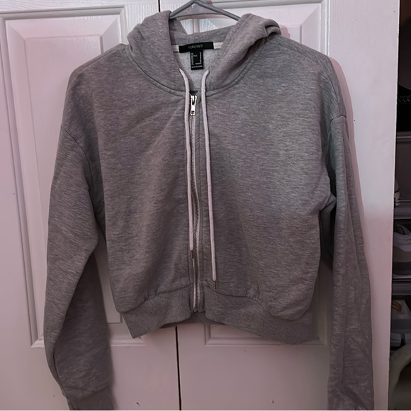 Forever 21 cropped grey zip up - Picture 1 of 1